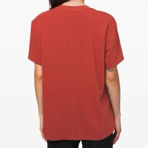 Lululemon All Yours Boyfriend Tee T-Shirt Top - Magma Red - Size XL XXL - Picture 2 of 11